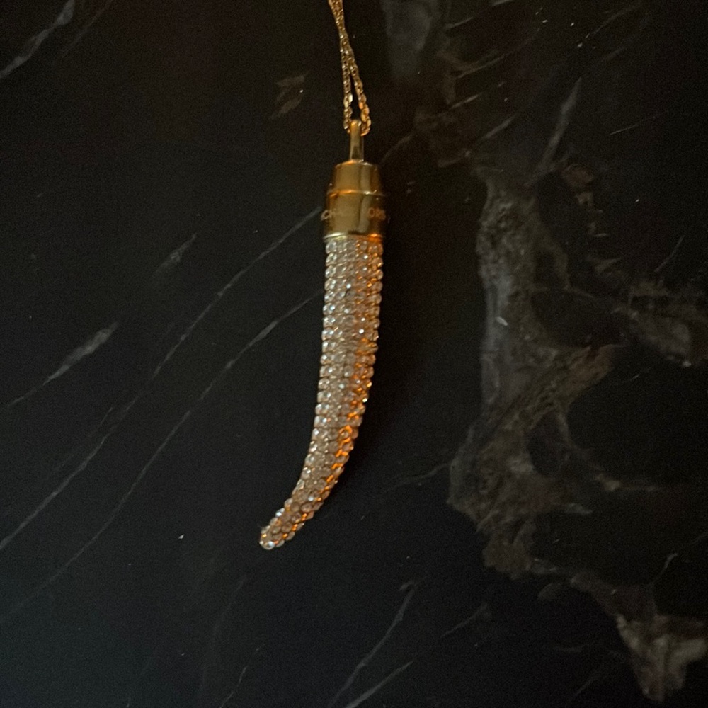 Michael Kors Pave Crystal Horn Necklace
